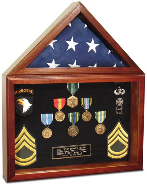 ww2 army flag and metal shadow boxes|folded military flag holder.